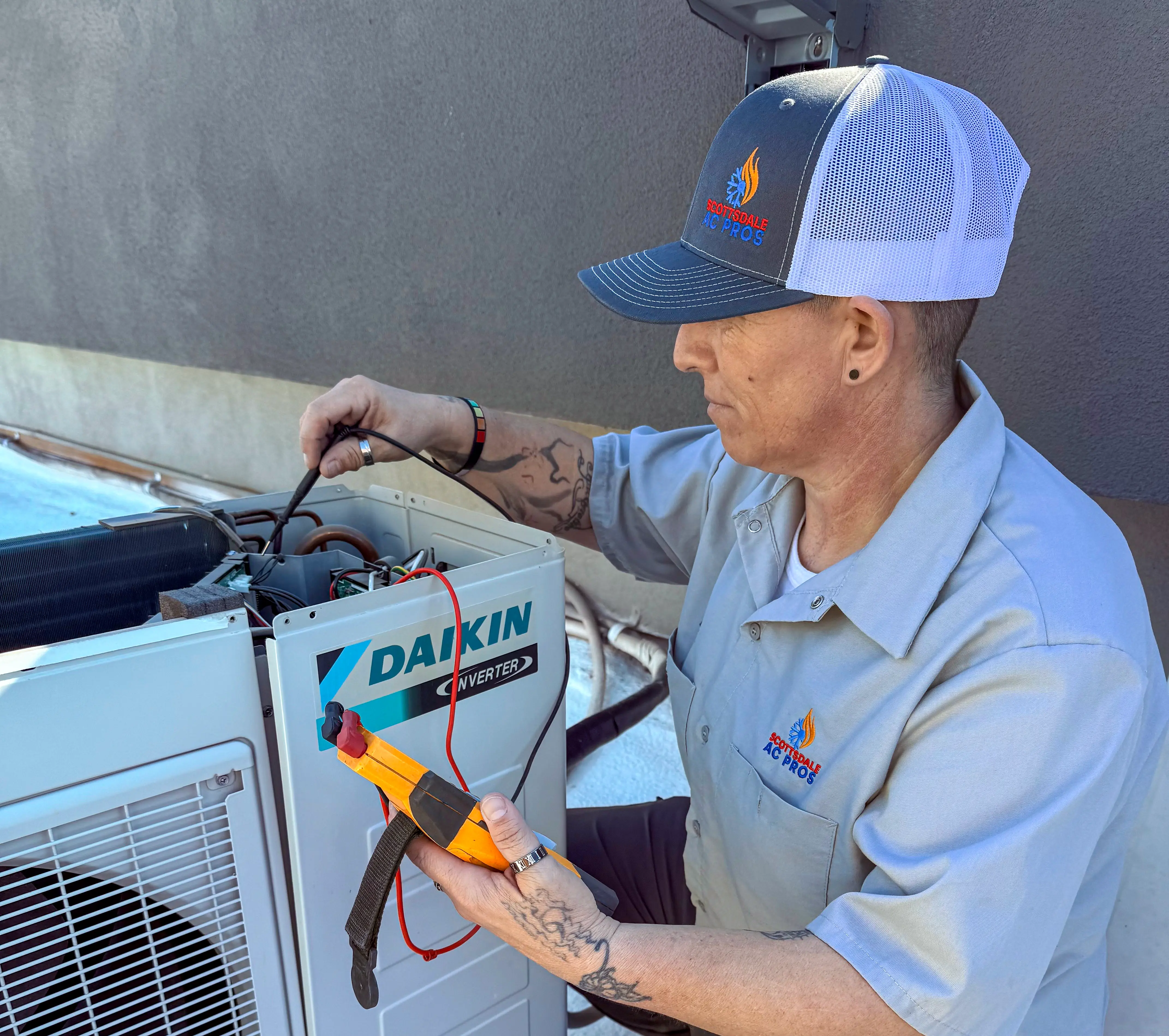 Technician reparing mini-split